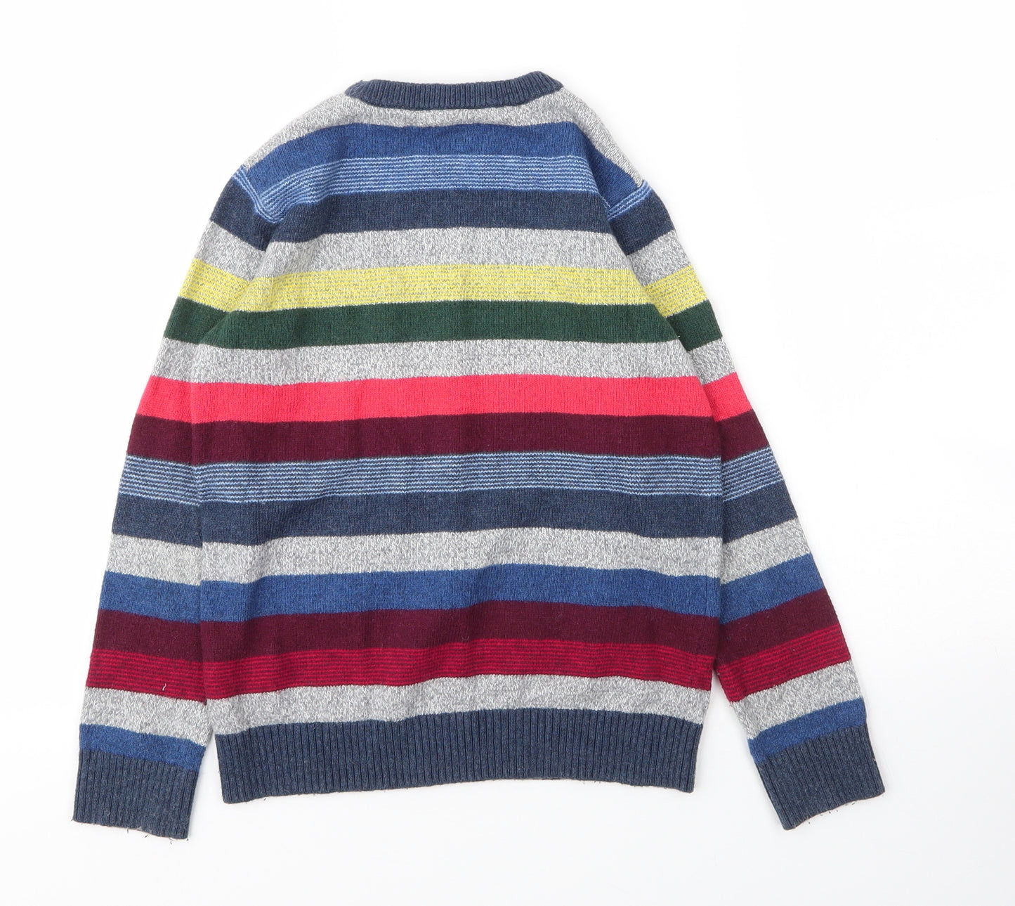 Gap Boys Blue Round Neck Striped Cotton Pullover Jumper Size 6 Years