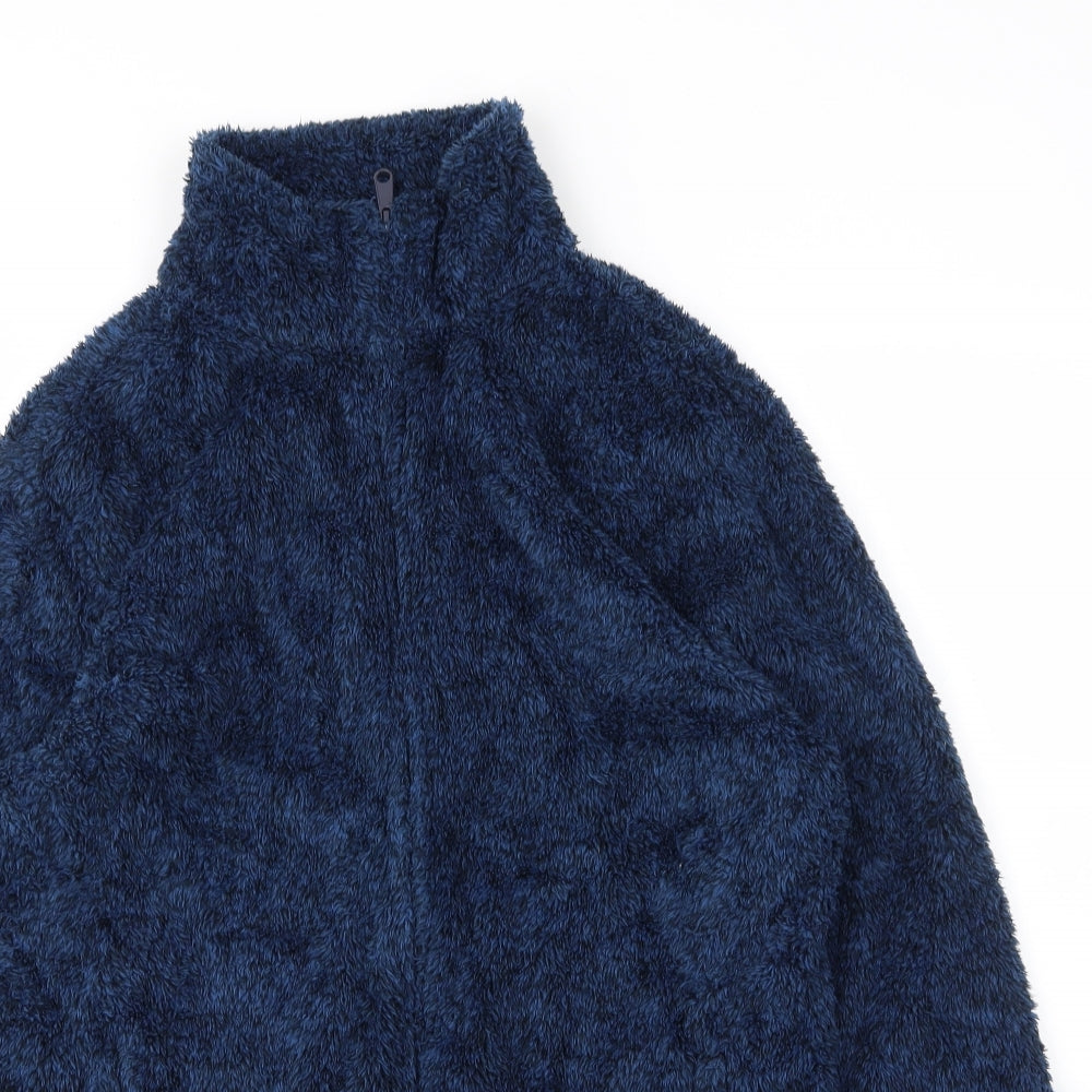 Matalan Womens Blue High Neck  Polyester Full Zip Jumper Size M