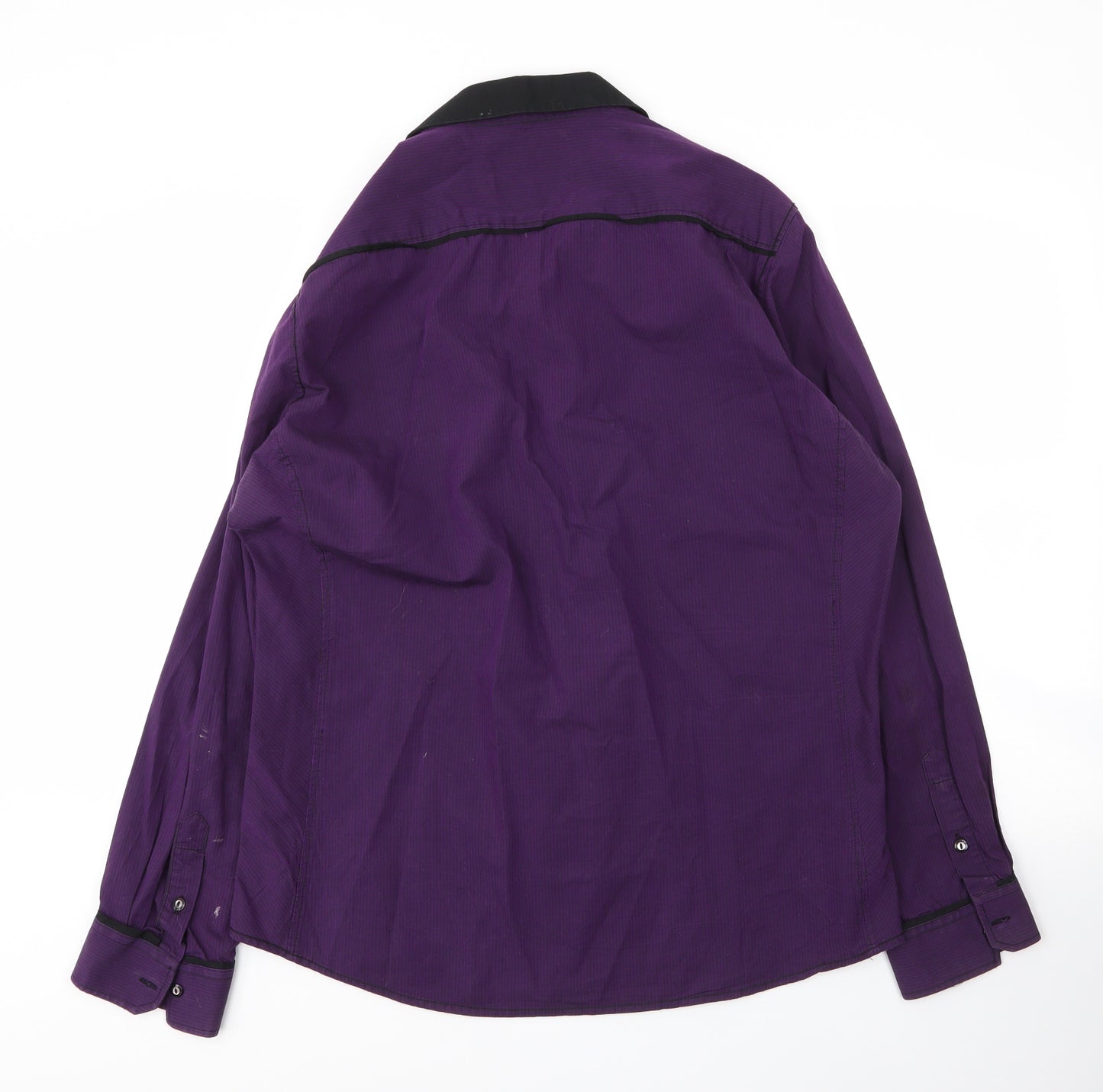 NEXT Mens Purple  Cotton  Button-Up Size XL Collared Button