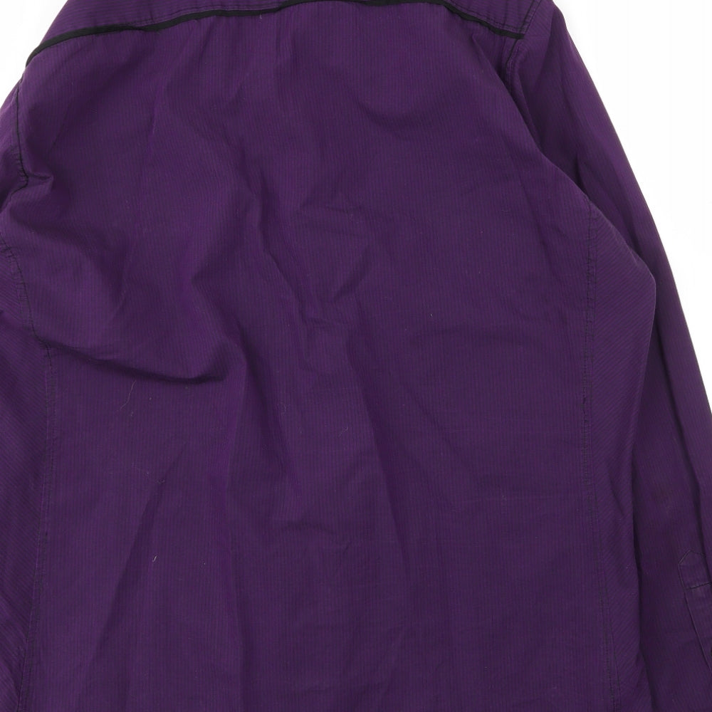 NEXT Mens Purple  Cotton  Button-Up Size XL Collared Button
