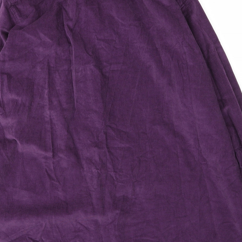 Cotton Traders Mens Purple  Cotton  Button-Up Size 2XL Collared Button