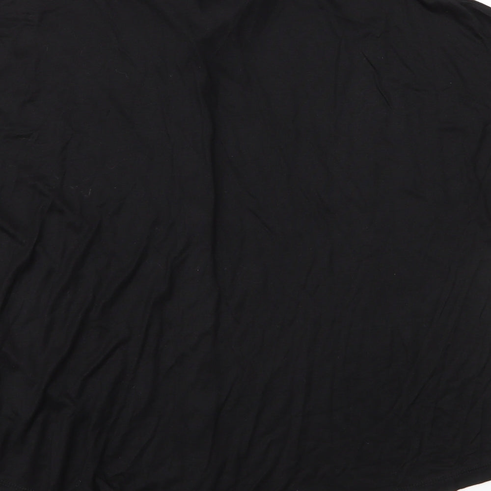 M&S Womens Black  Viscose Basic Blouse Size 16 Collared