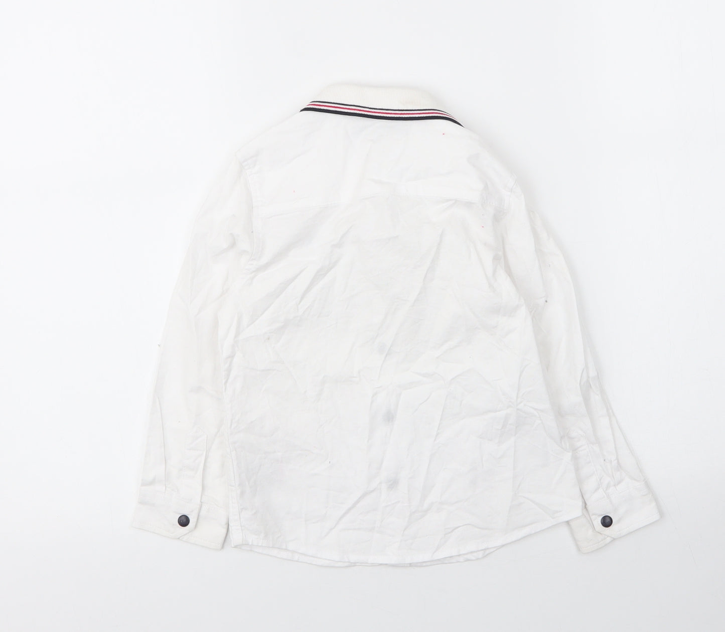 NEXT Boys White  Cotton Basic Button-Up Size 3 Years Collared Button