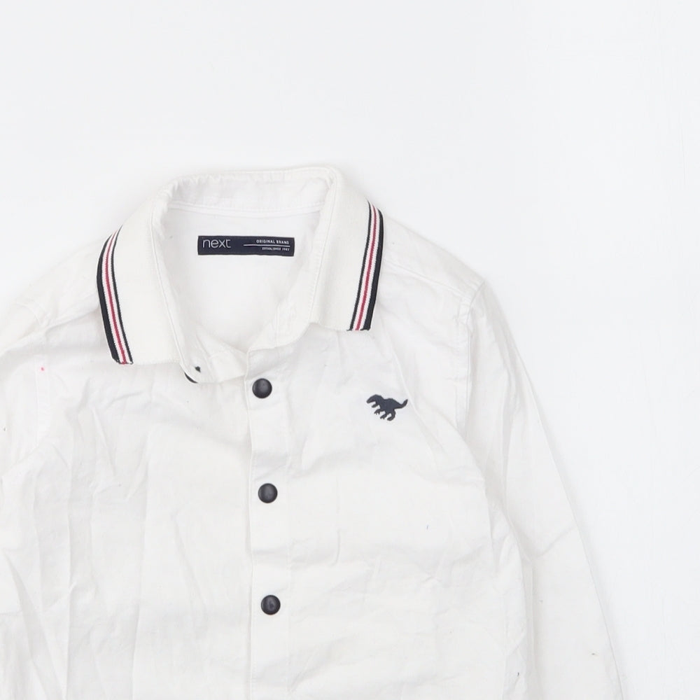 NEXT Boys White  Cotton Basic Button-Up Size 3 Years Collared Button
