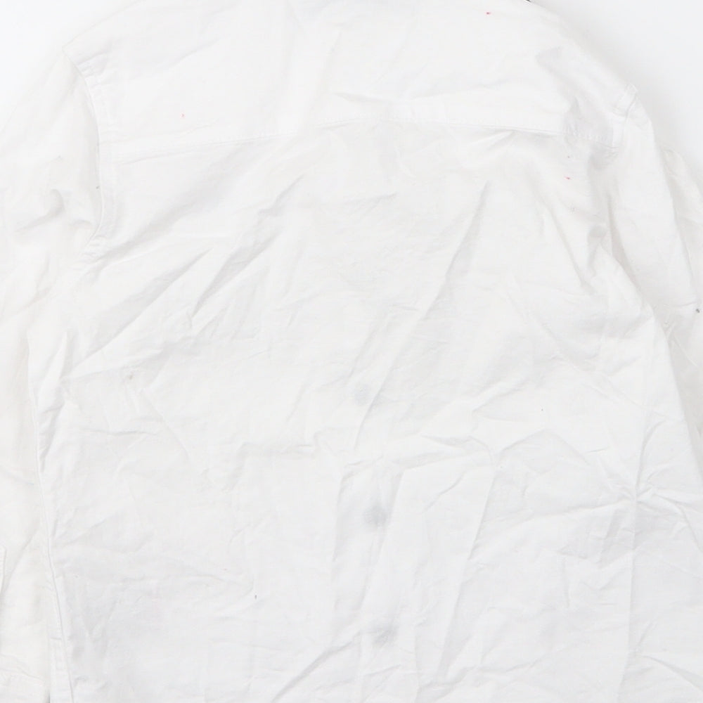 NEXT Boys White  Cotton Basic Button-Up Size 3 Years Collared Button