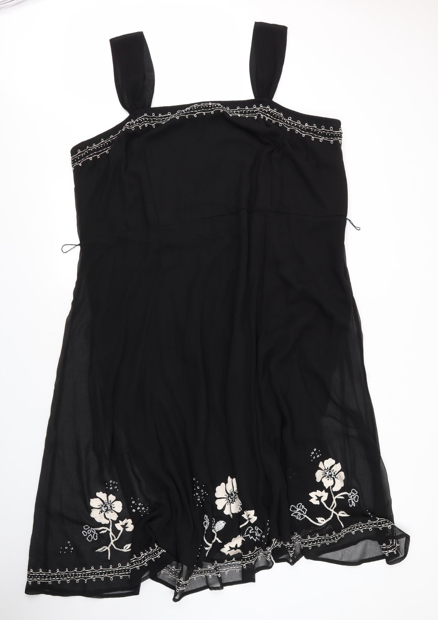 Joanna Hope Womens Black  Polyester Shift  Size 26  Square Neck Zip