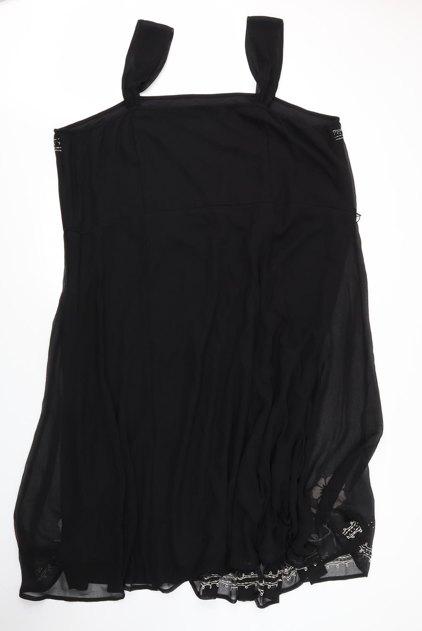 Joanna Hope Womens Black  Polyester Shift  Size 26  Square Neck Zip