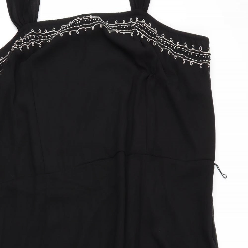Joanna Hope Womens Black  Polyester Shift  Size 26  Square Neck Zip