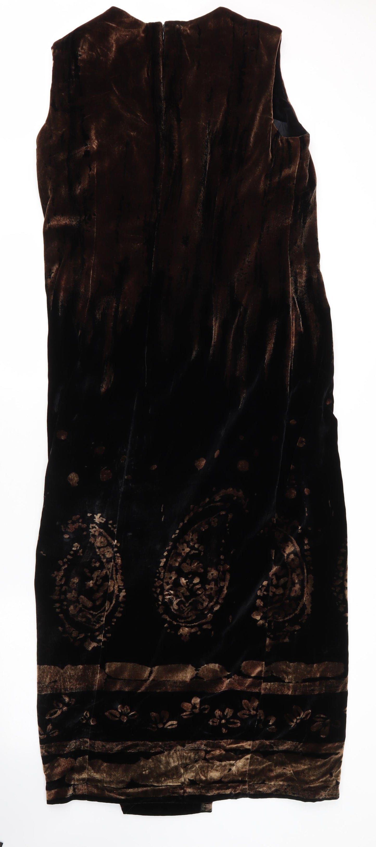 Alexon Womens Black Paisley Viscose Shift  Size 14  Round Neck Zip