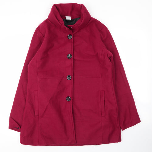 Gabrielle Vicenza Womens Red   Overcoat Coat Size 10  Button
