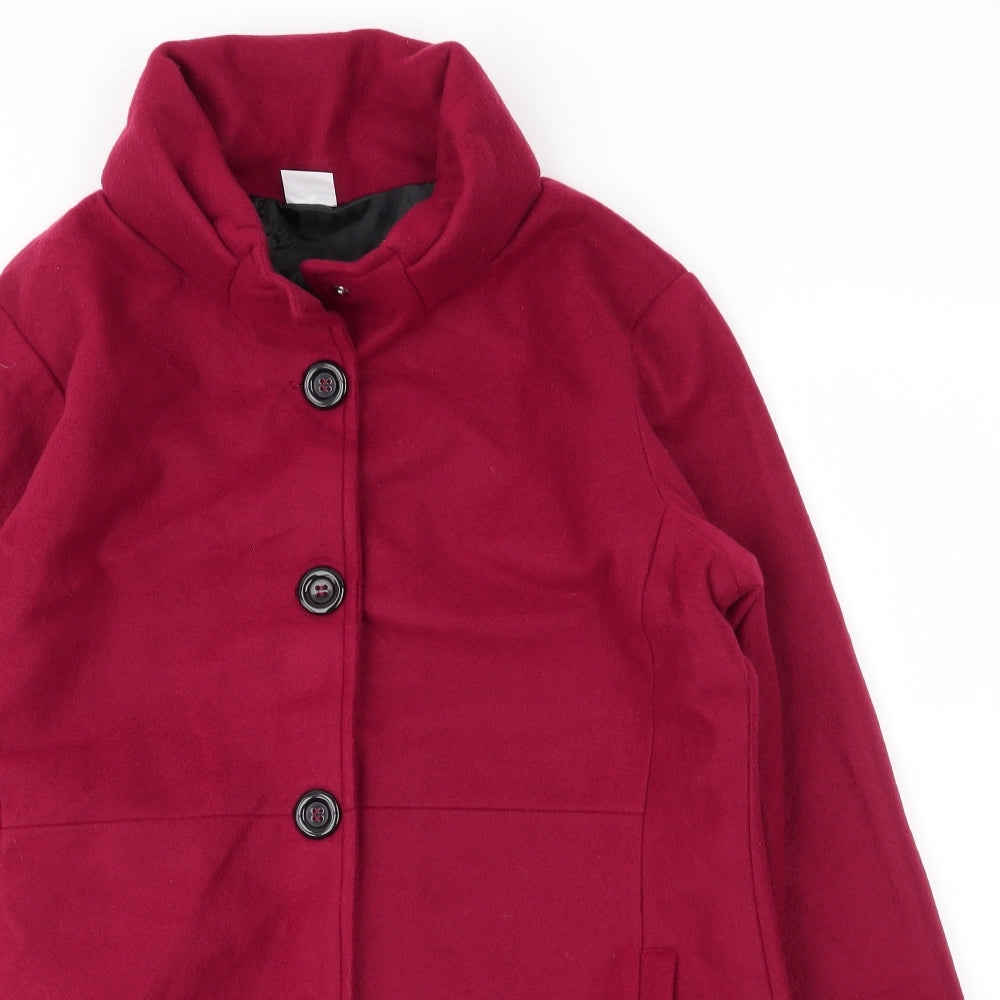 Gabrielle Vicenza Womens Red   Overcoat Coat Size 10  Button