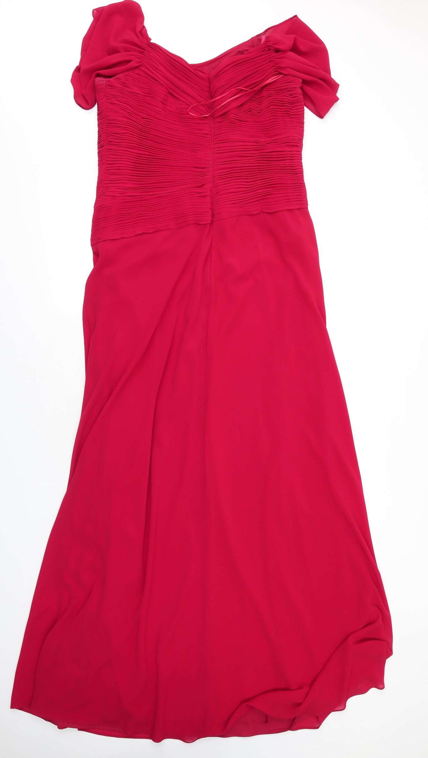 Lorcan Mullany Womens Red  Polyester Ball Gown  Size 14  Sweetheart Zip