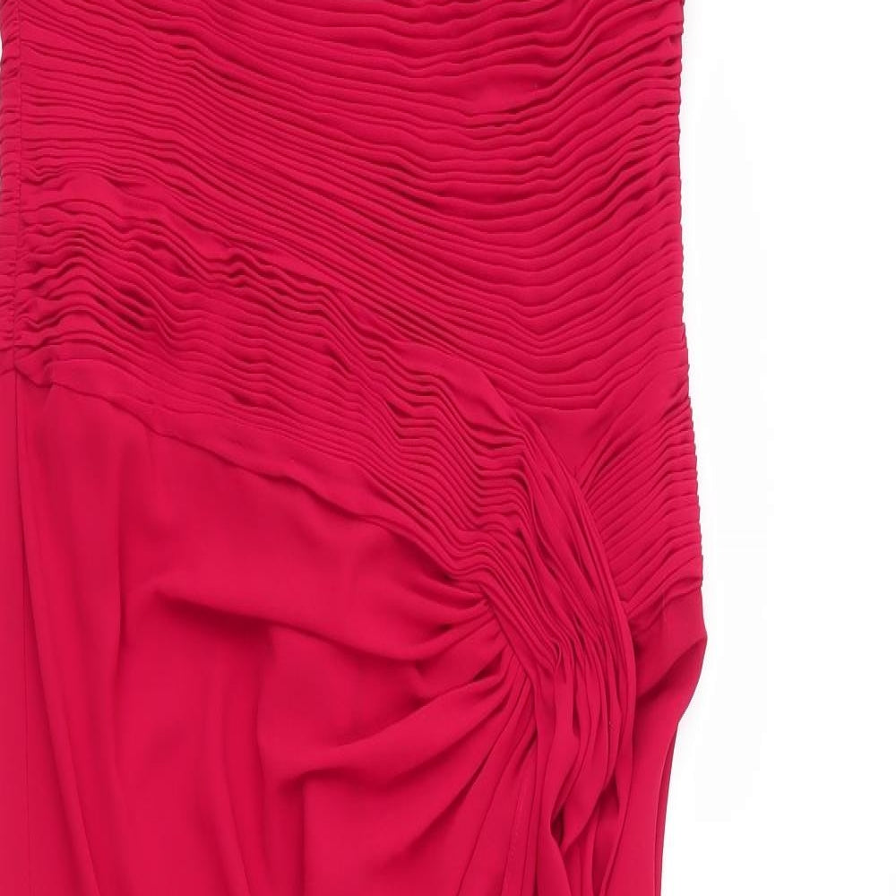 Lorcan Mullany Womens Red  Polyester Ball Gown  Size 14  Sweetheart Zip