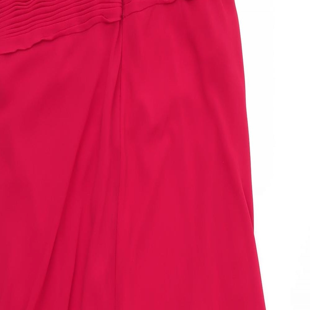 Lorcan Mullany Womens Red  Polyester Ball Gown  Size 14  Sweetheart Zip