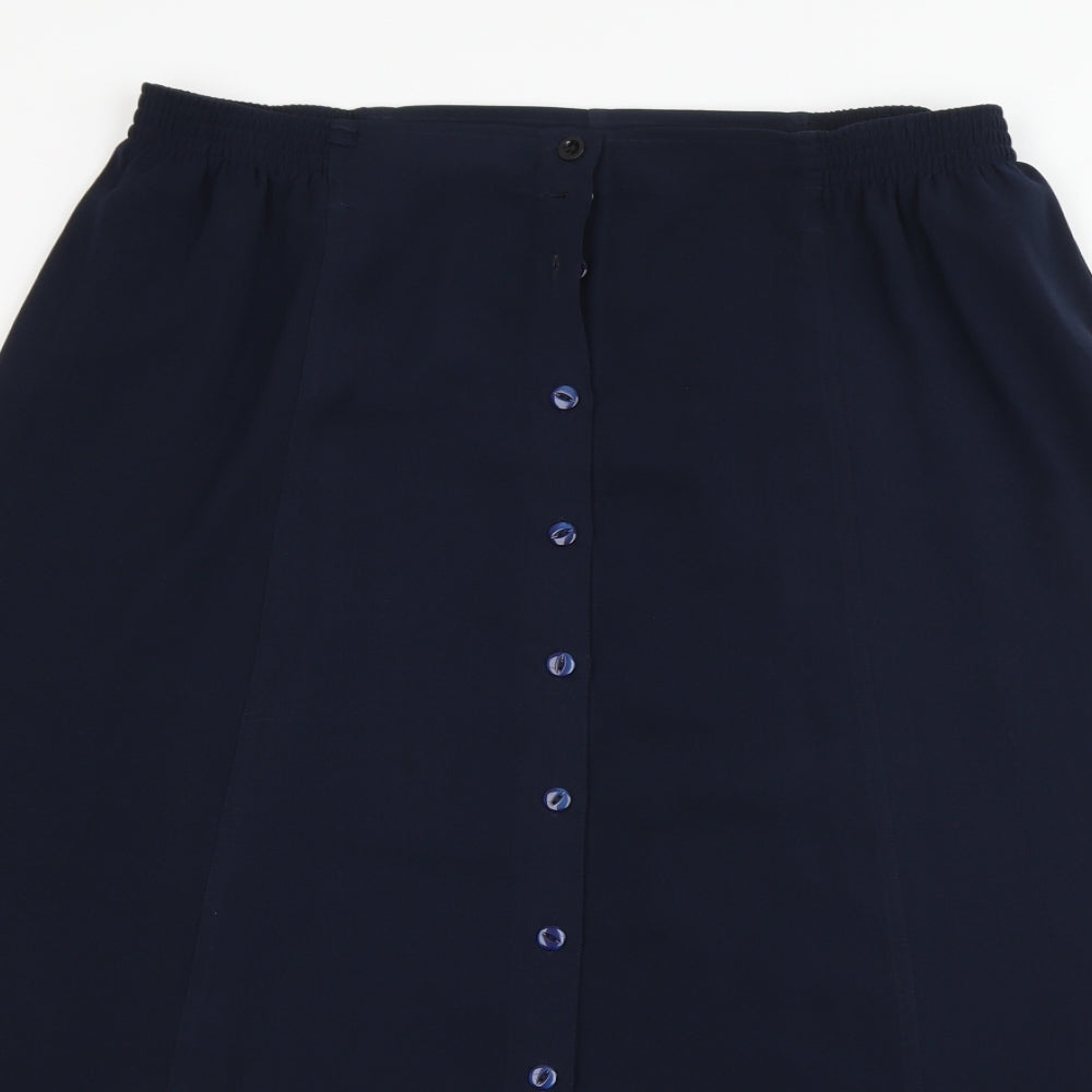 Sara Neal Womens Blue  Polyester A-Line Skirt Size 18
