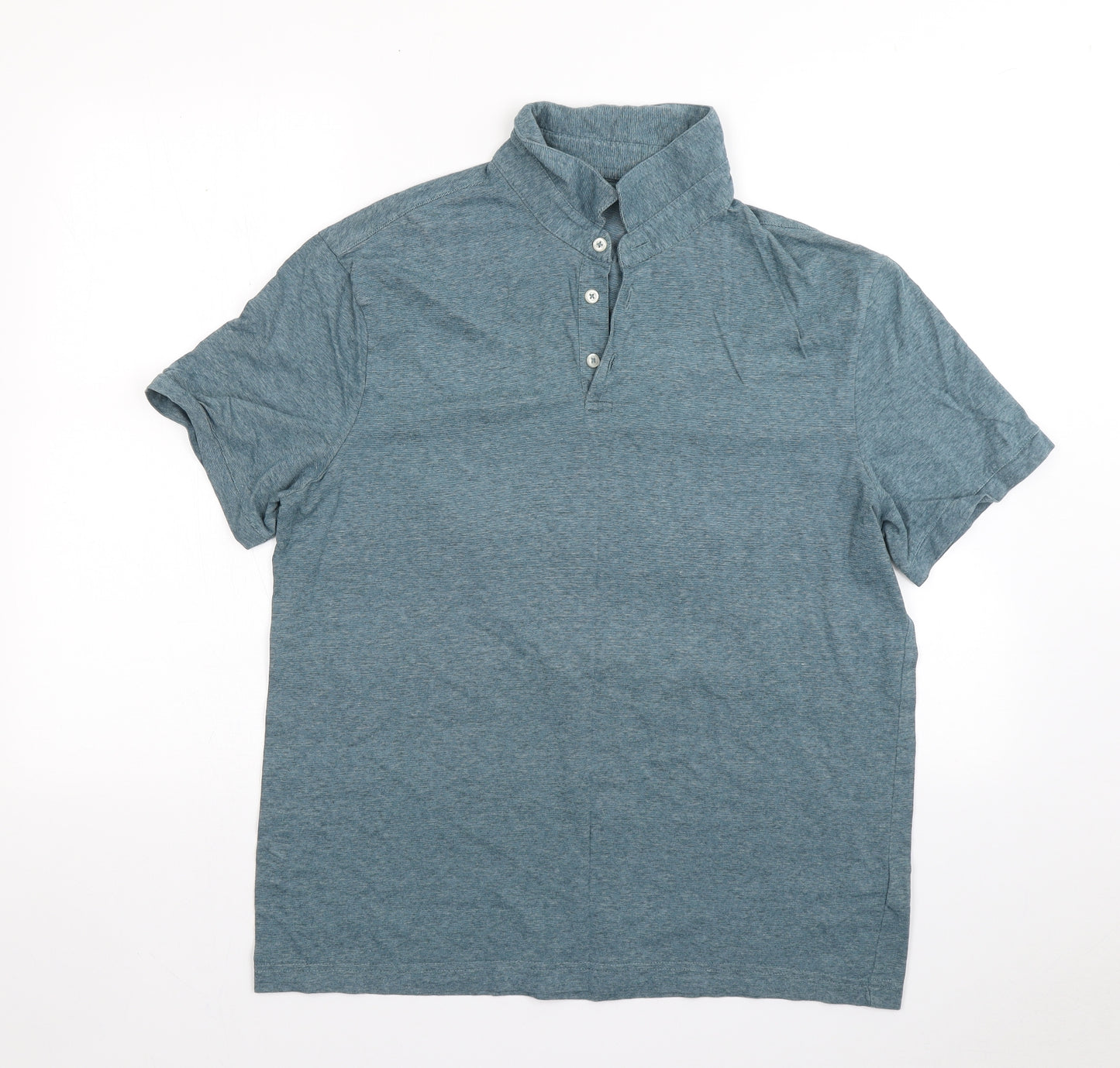 H&M Mens Green  Cotton  Polo Size L Collared