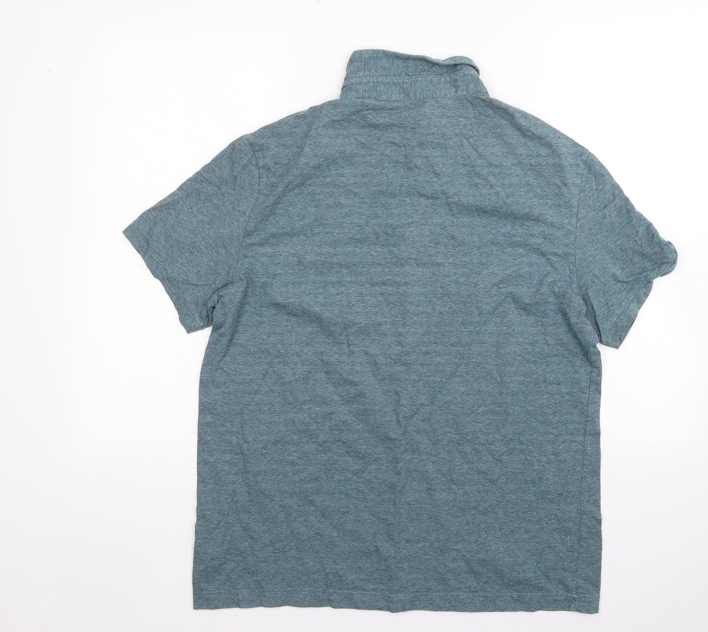 H&M Mens Green  Cotton  Polo Size L Collared