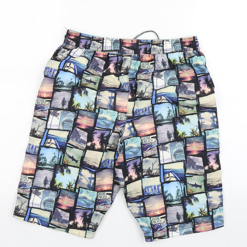 M&S Boys Multicoloured  Polyester Bermuda Shorts Size 13-14 Years  Regular  - Swim Shorts