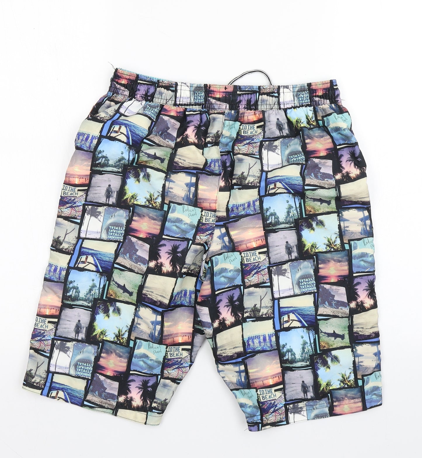 M&S Boys Multicoloured  Polyester Bermuda Shorts Size 13-14 Years  Regular  - Swim Shorts