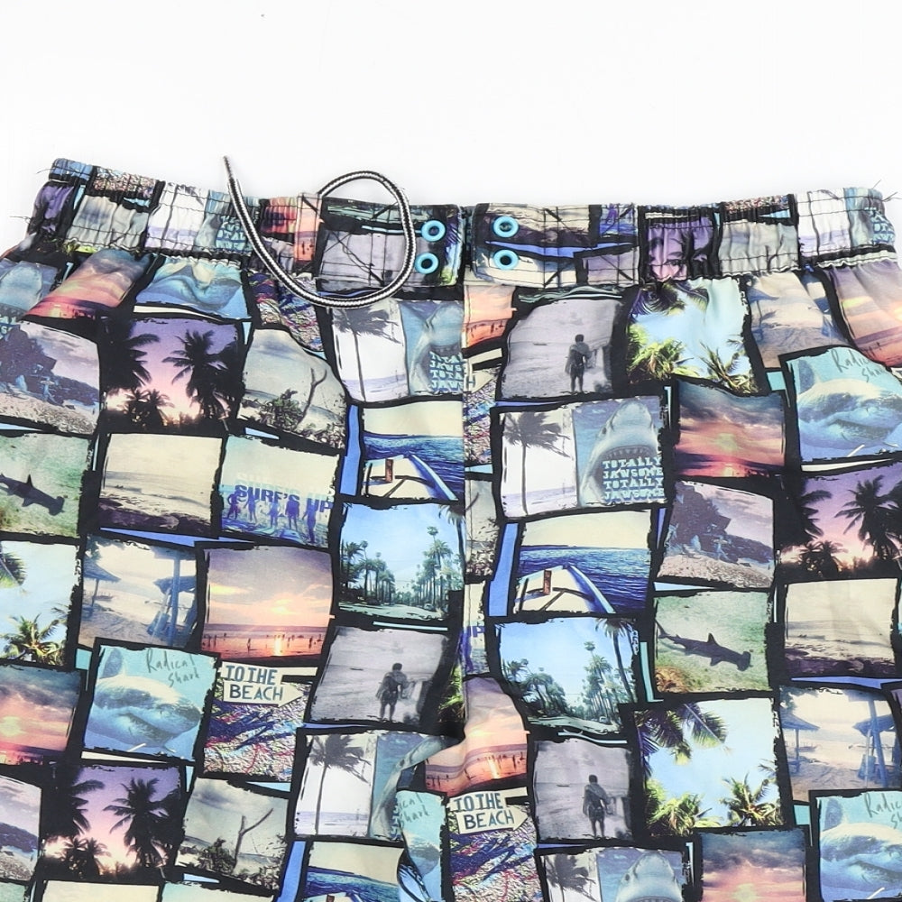 M&S Boys Multicoloured  Polyester Bermuda Shorts Size 13-14 Years  Regular  - Swim Shorts