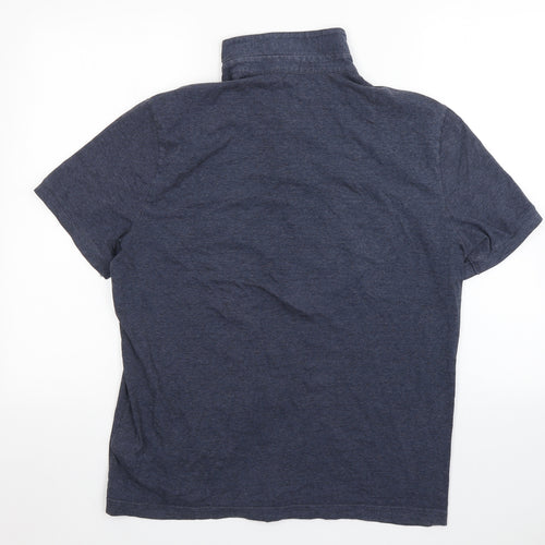 H&M Mens Blue  Cotton  Polo Size L Collared