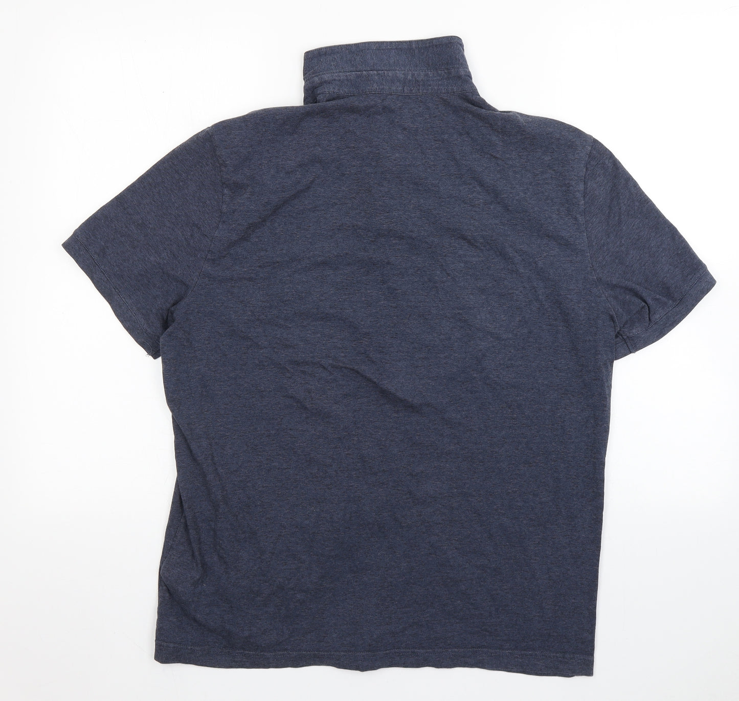 H&M Mens Blue  Cotton  Polo Size L Collared