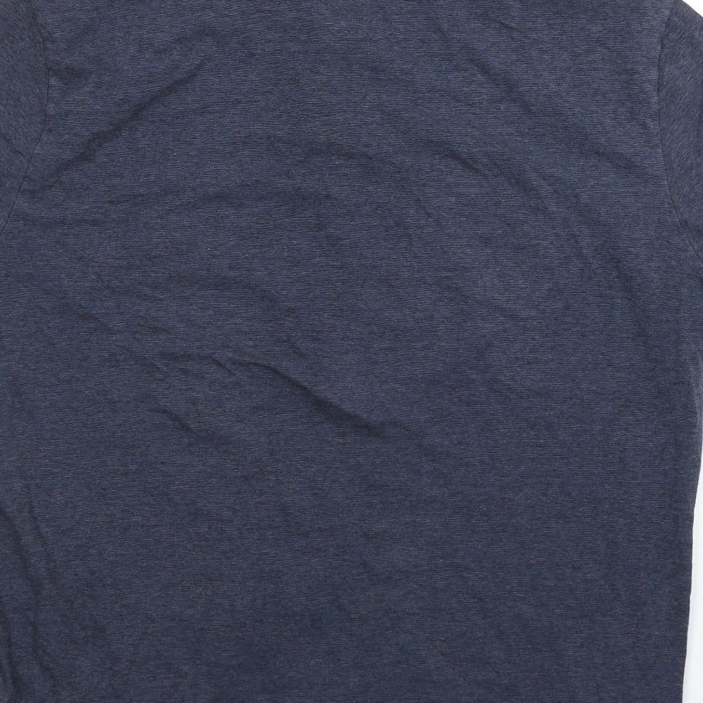 H&M Mens Blue  Cotton  Polo Size L Collared