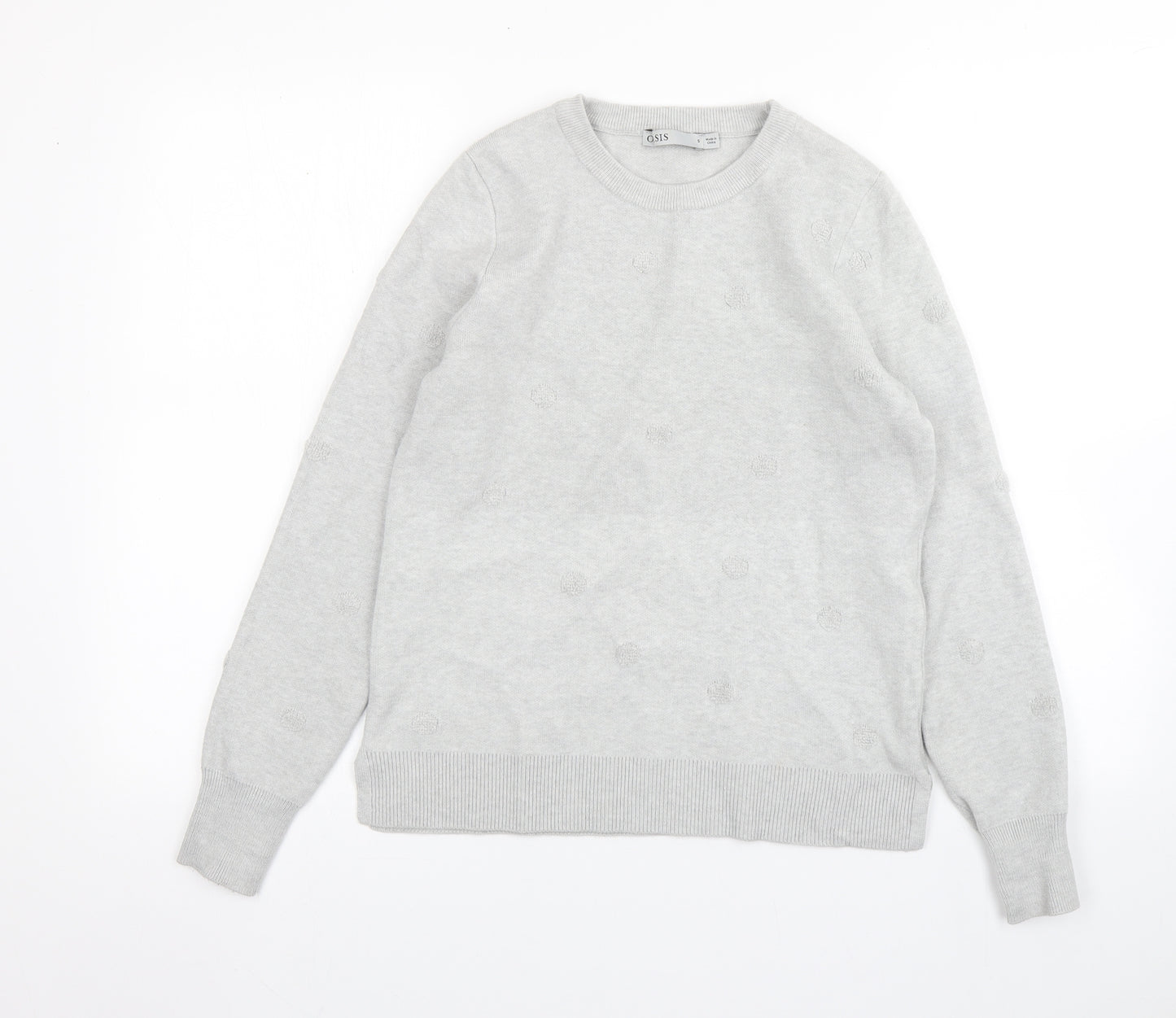 Oasis Womens Grey Round Neck   Pullover Jumper Size S
