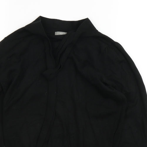 Oasis Womens Black Round Neck  Acrylic Pullover Jumper Size S