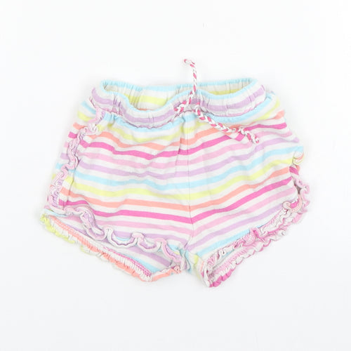 Matalan Girls Multicoloured Striped Cotton Sweatpants Trousers Size 18-24 Months   - Shorts