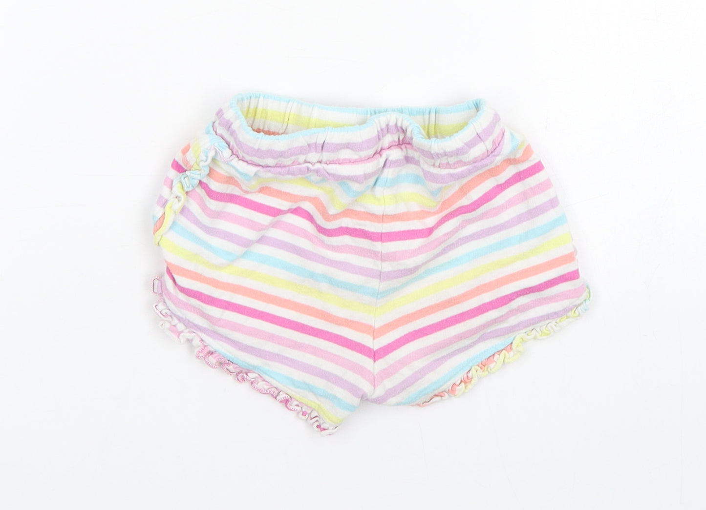 Matalan Girls Multicoloured Striped Cotton Sweatpants Trousers Size 18-24 Months   - Shorts