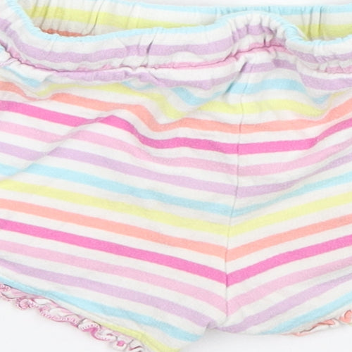 Matalan Girls Multicoloured Striped Cotton Sweatpants Trousers Size 18-24 Months   - Shorts