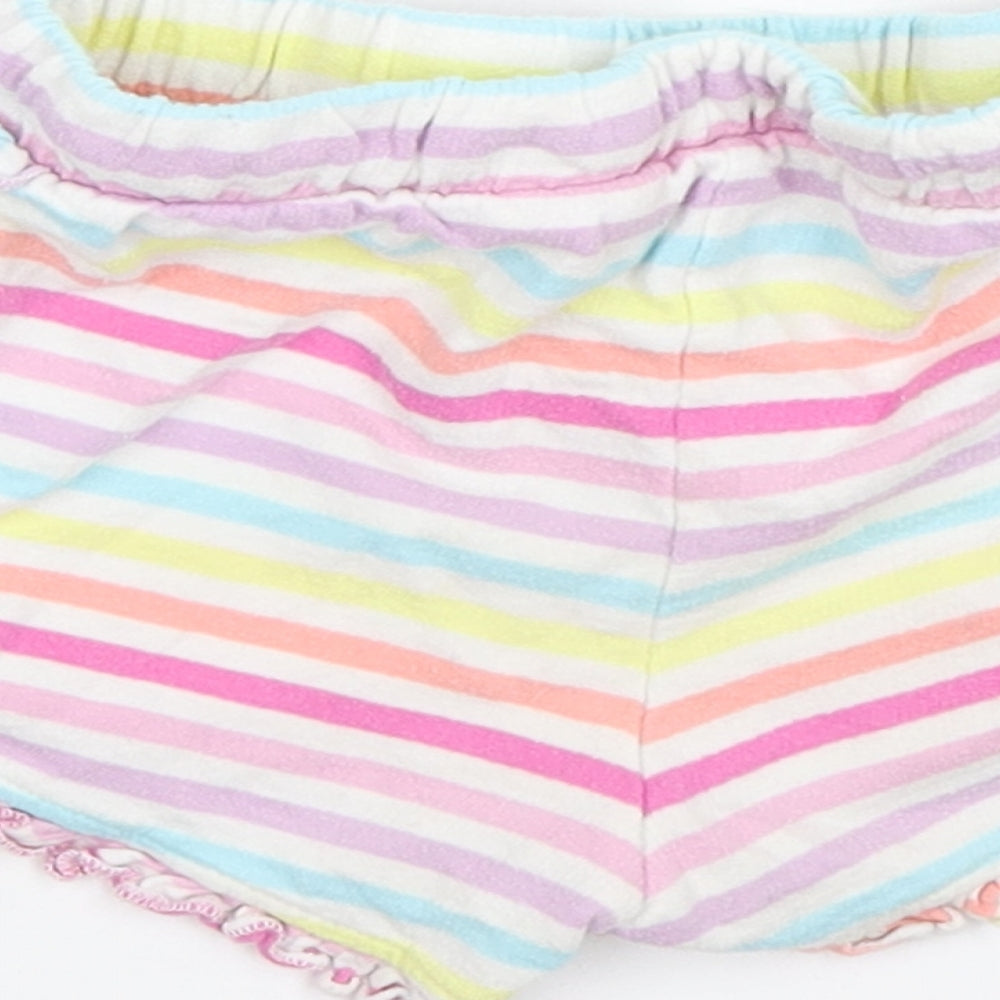 Matalan Girls Multicoloured Striped Cotton Sweatpants Trousers Size 18-24 Months   - Shorts