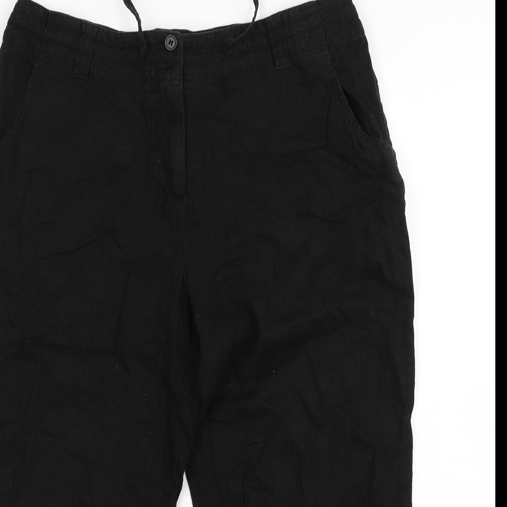 XE Womens Black  Viscose Cropped Trousers Size 16 L22 in Regular