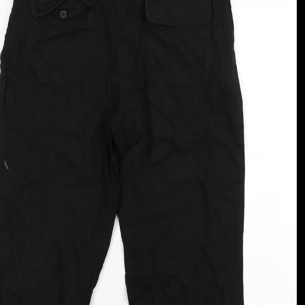XE Womens Black  Viscose Cropped Trousers Size 16 L22 in Regular