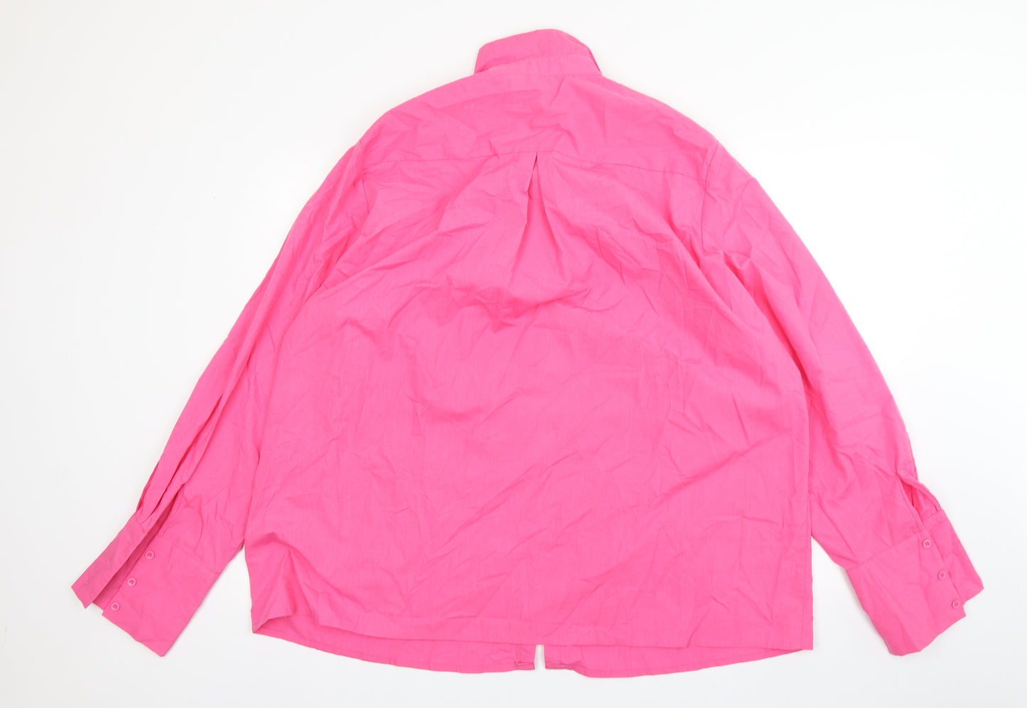 PRETTYLITTLETHING Womens Pink  Polyester Basic Button-Up Size 10 Collared