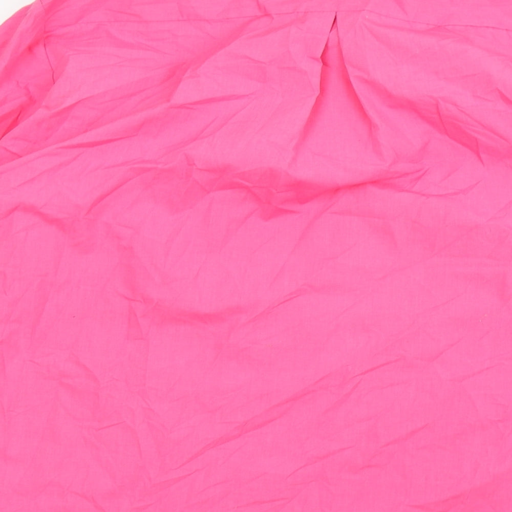 PRETTYLITTLETHING Womens Pink  Polyester Basic Button-Up Size 10 Collared
