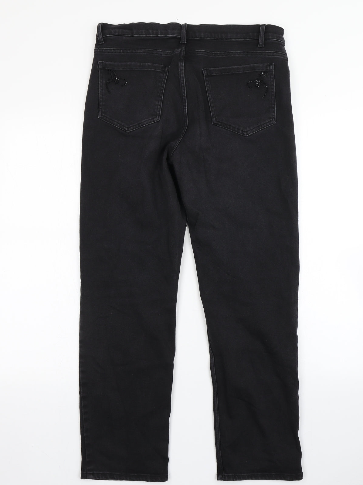 Per Una Womens Black  Cotton Skinny Jeans Size 14 L28 in Regular