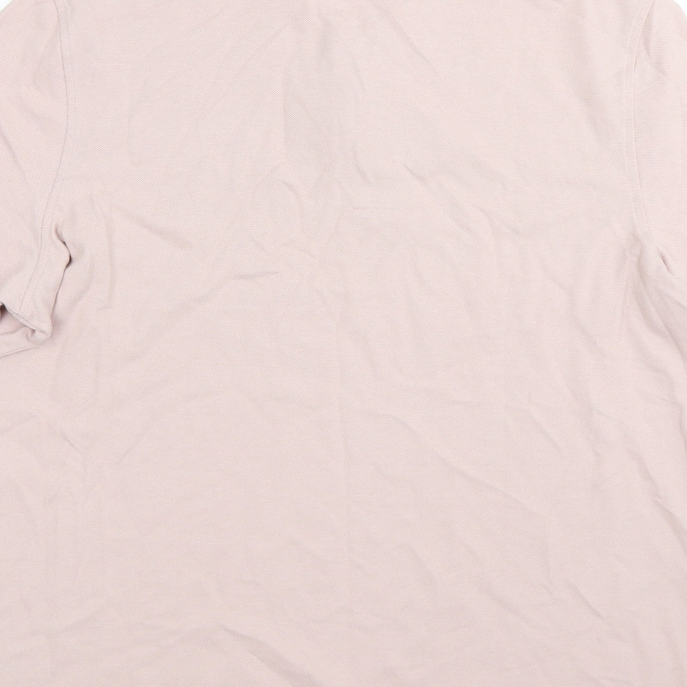 M&S Mens Pink  Cotton  Polo Size XL Collared