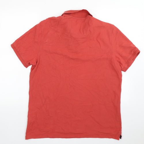 M&S Mens Orange  Cotton  Polo Size XL Collared