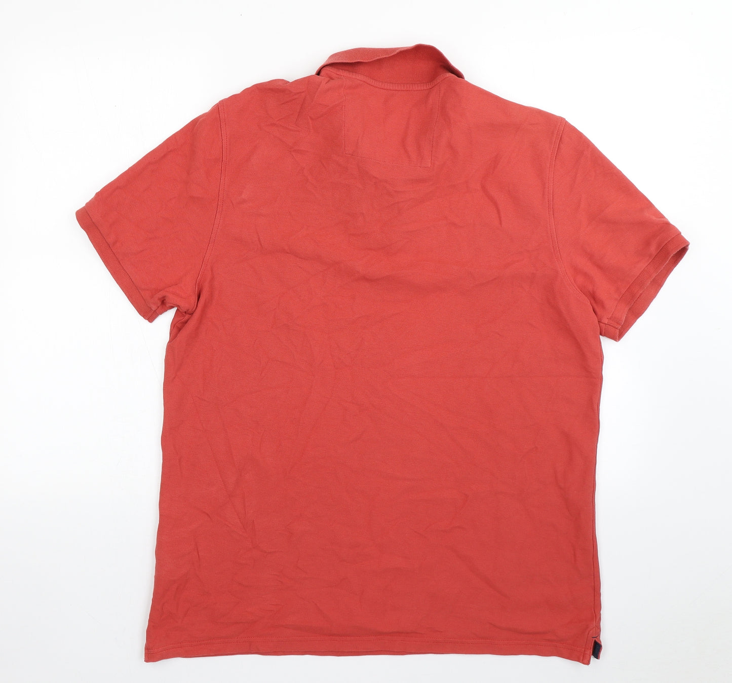 M&S Mens Orange  Cotton  Polo Size XL Collared