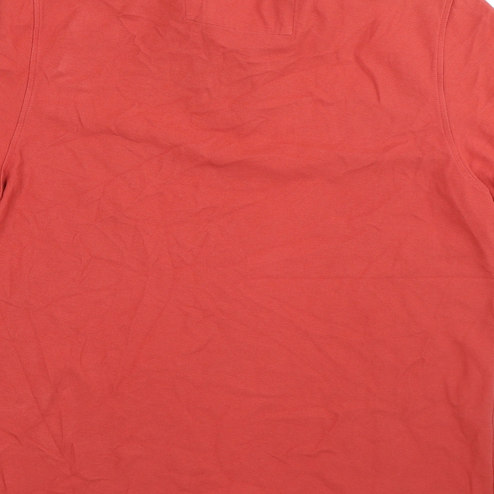 M&S Mens Orange  Cotton  Polo Size XL Collared