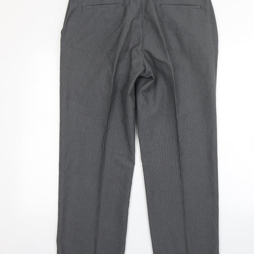 Burton  Womens Grey Striped Polyester Trousers  Size 36 L30 in Regular