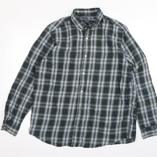 Maine  Mens Multicoloured Plaid Cotton  Button-Up Size L Collared