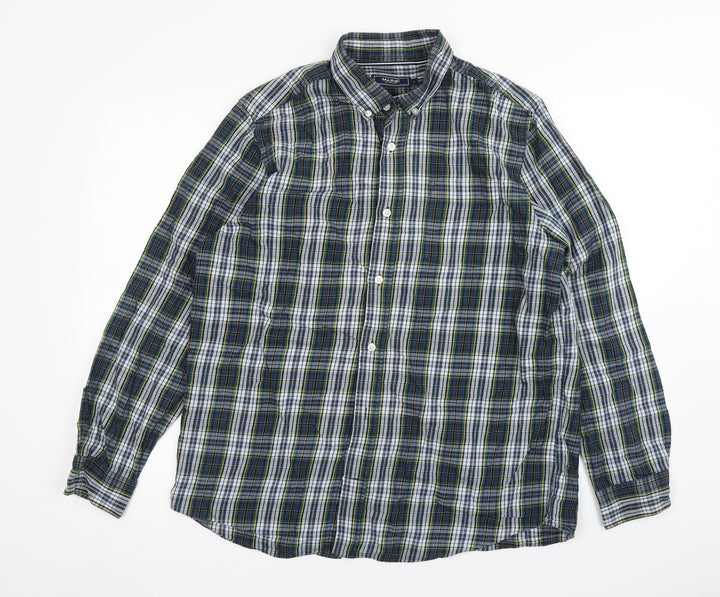 Maine  Mens Multicoloured Plaid Cotton  Button-Up Size L Collared