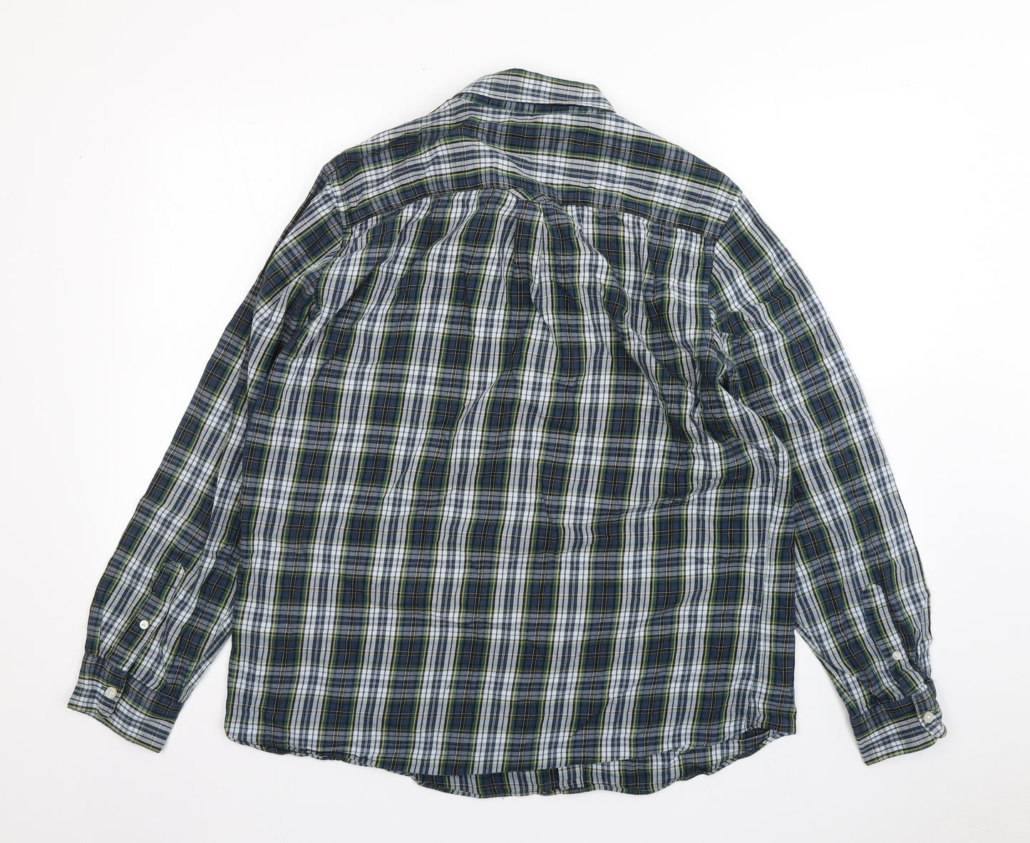 Maine  Mens Multicoloured Plaid Cotton  Button-Up Size L Collared
