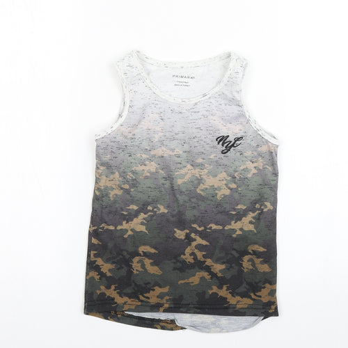 Primark Boys Multicoloured Camouflage Polyester Basic Tank Size 5-6 Years Round Neck