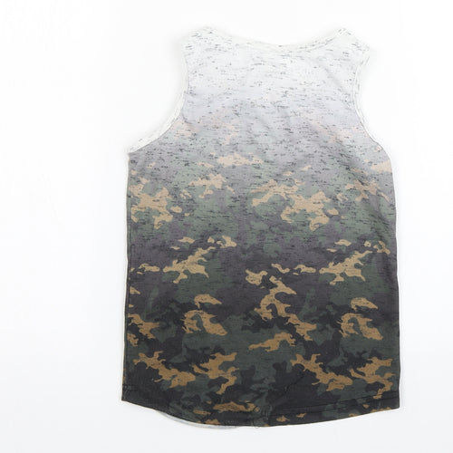 Primark Boys Multicoloured Camouflage Polyester Basic Tank Size 5-6 Years Round Neck
