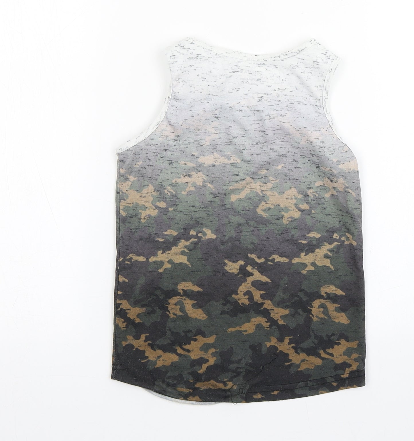 Primark Boys Multicoloured Camouflage Polyester Basic Tank Size 5-6 Years Round Neck