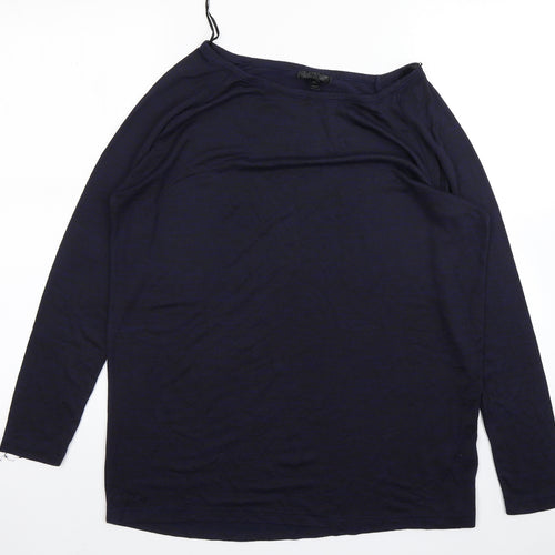 Topshop Womens Blue Round Neck  Viscose Pullover Jumper Size 10